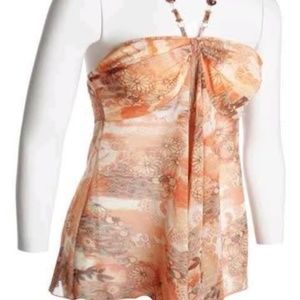 Peach bead necklace halter - 3X - BRAND NEW